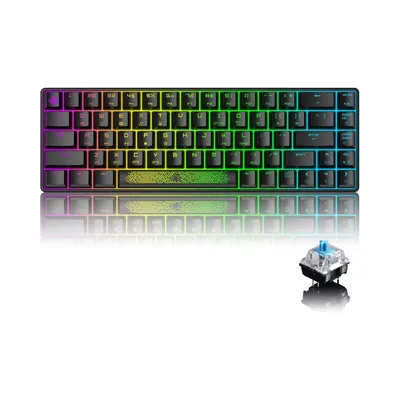 MAMBASNAKE MK14 Mini Wired Mechanical Keyboard, Gaming Keyboard with Chroma RGB Backlit,Clicky Blue