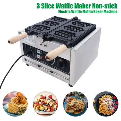 Waffle Makers Machine 110V 1500W 50～300℃ Adjustable Temperature and Time Waffle Makers Double-sided