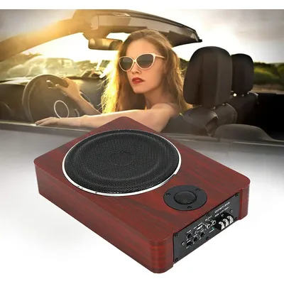 8" Under-Seat Powered Car Subwoofer Active Hideaway Car Truck Wood Subwoofer Amplifier Bass HiFi