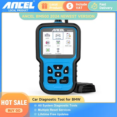 Ancel BM500 OBD2 Automotive Scanner All System Code Reader Battery Registration CBS ETC EPB Oil