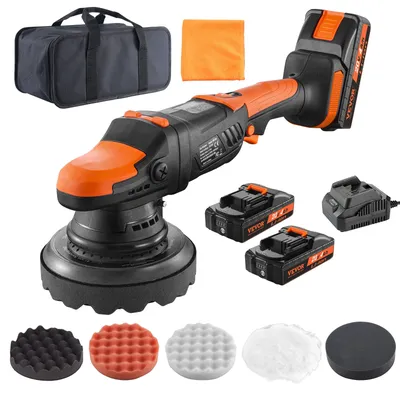 VEVOR 20V Cordless Buffer Polisher 6-Inch Brushless Dual Action Polisher with 6 Variable Speed