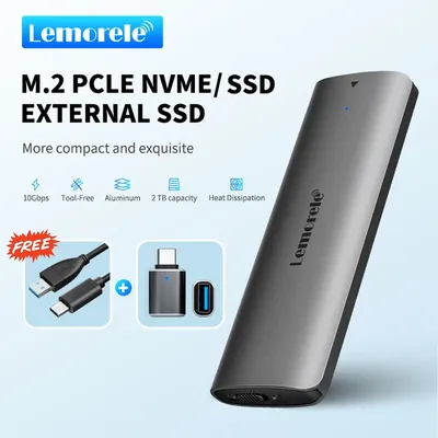 Lemorele SSD Enclosure M.2 NVMe USB 3.1 10Gbps PCIe M.2 SSD Case Enclosure External for External