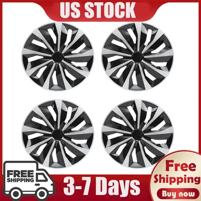 4 pcs Set 15" Wheel Hub Cap Covers Full Rim Snap On Hub Cap Fits R15 Tire Wheel