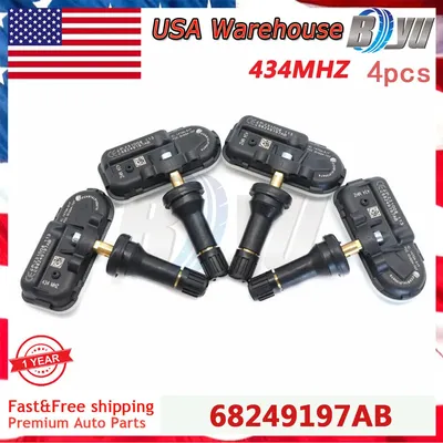 4PCS 68249197AB New Car Tire Pressure Monitor Sensor For Jeep Cherokee Ram 1500 2500 3500 2014-2016