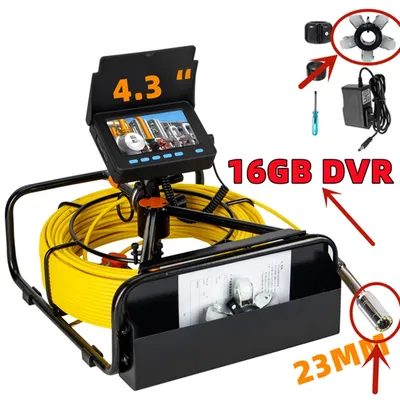 50M/298FT Pipe Inspection Camera DVR 16GB Video Recording,SYANSPAN Sewer Endoscope 23MM/ Head with