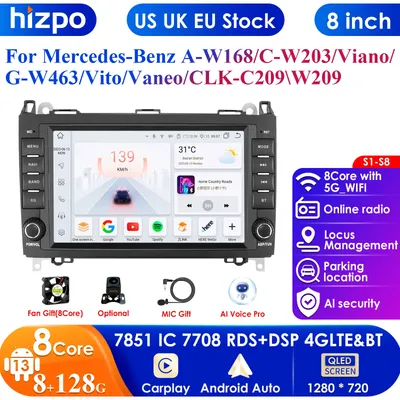 2Din Android 13 Car Radio for Mercedes Sprinter Benz B200 Vito W639 Viano B Class W169 W245