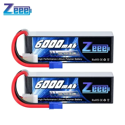 2pcs Zeee 4S 6000mAh FPV Drone Battery 14.8V 100C Lipo with EC5 Plug Softcase for RC Car RC