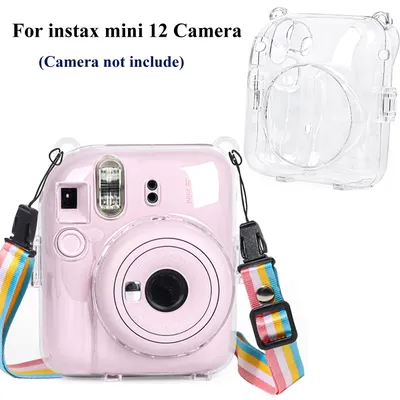 Crystal Transparent Hard Case For Instax Mini 12 Camera Protective Cover Case Bag with Shoulder