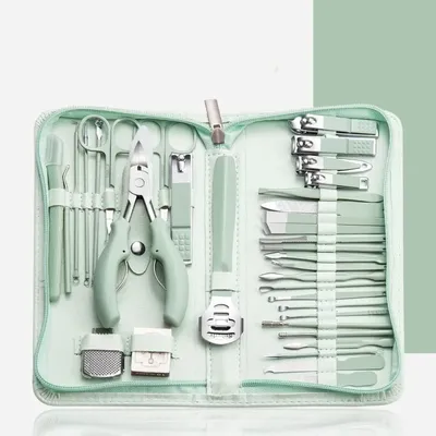 New Light Green 7-35 pcs/set Manicure Kit High-quality Steel Multi-functional Professional Nail