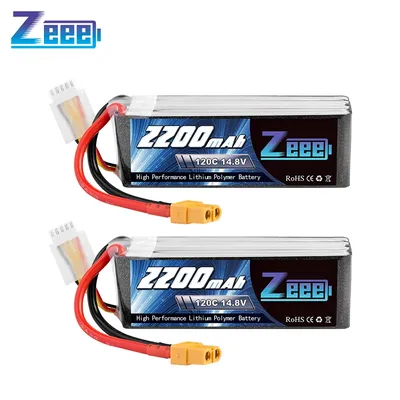 2pcs Zeee 4S 2200mAh LiPo Battery 14.8V 120C with XT60 Plug For FPV Drone RC Car Graphene Boat