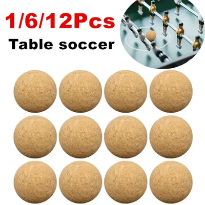 1Pcs/6pcs/12pcs 36mm Cork Solid Wood Foosball Table Soccer Ball Football Baby Foot Fussball Desktop