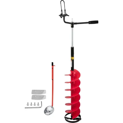 VEVOR Ice Drill Auger, 8'' Diameter Nylon Ice Auger, 41'' Length Ice Auger Bit, Auger Drill w/ 14''