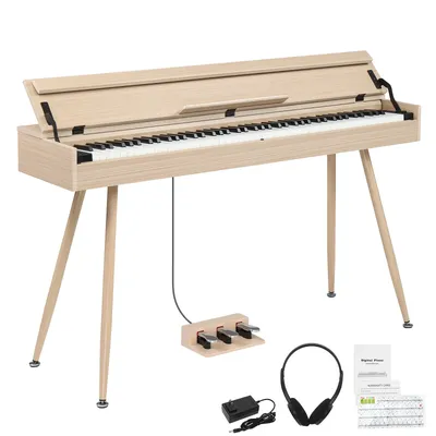 Glarry GDP-206 88 Key Standard Full Weighted Keyboards Digital Piano with Metal Stand, Audio and