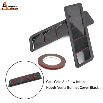 Areyourshop Black Universal Hoods Vents Bonnet Cover For Cold Air Flow Intake Vent Cover