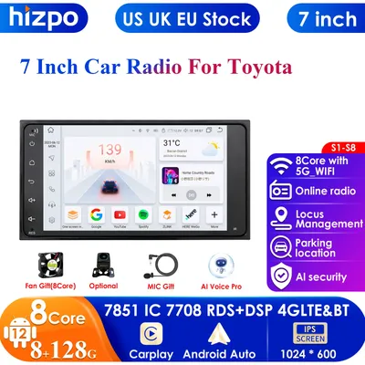 7''2Din Android 13 Car Radio Multimedia for Universal Toyota RAV4 Corolla Hilux Terios 4Runner Vios