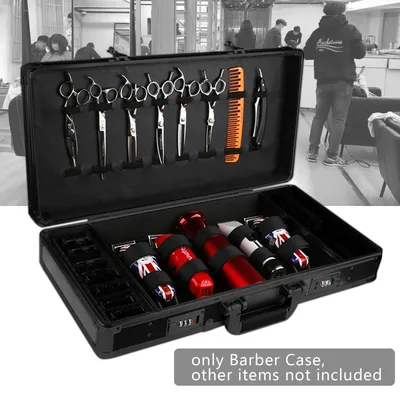 Bymaocar Traveling Barber Tools Bag Organizer Suitcase Clipper Trimmers Scissors Combs Storage