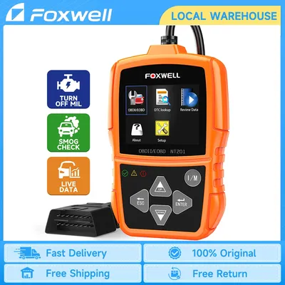 FOXWELL NT201 OBD2 Scanner Car Code Reader Check Engine Light Professional OBD 2 Automotive