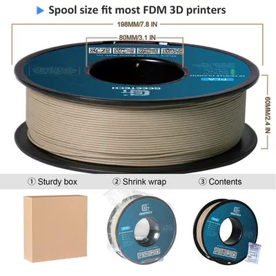 Geeetech Wood PLA 1kg 1.75mm Filament 3d Print wire Vacuum Packaging Local Warehouses Colorful