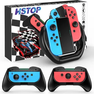 3 Pack Grips Compatible with Nintendo Switch & OLED Switch JoyCon, Ergonomic and Comfortable Switch