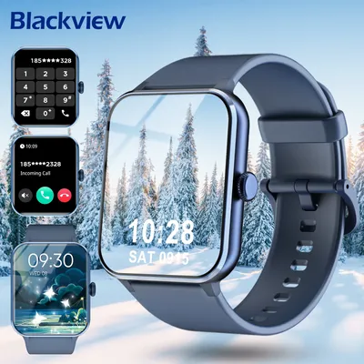 Blackview 1.85” Full Touch HD Smartwatch Bluetooth Calling Smart Watch Voice Assistant with 100+