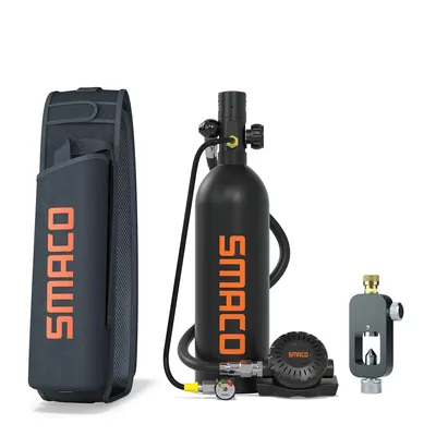 SMACO S400Pro Scuba Tank Diving Gear for Diver 1L Mini Scuba Tank with 15-20 Minutes Small Emergency