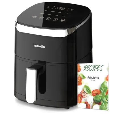 Air Fryer, Fabuletta 4.2QT Air Fryer Oven With 9 Customizable Smart Cooking Programs,Tempered Glass