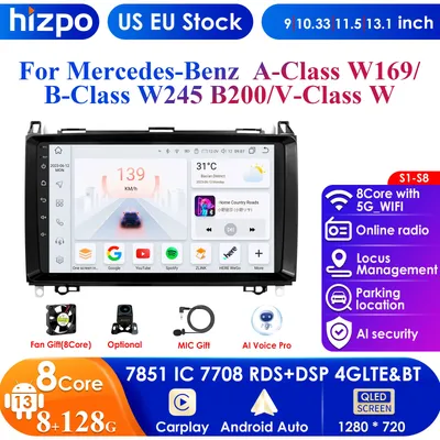 Hizpo 2din Android 13 Car Radio For Mercedes Benz W169 W245 B200 W906 Sprinter W639 Multimedia Video