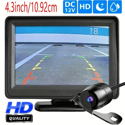 Car Rear View Backup Camera Kit 4.3 inch Monitor with Reverse Camera Parking Assistant for Car