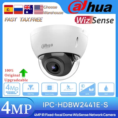 Dahua Original IPC-HDBW2441E-S 4MP POE IR30M Fixed-focal Dome WizSense Network IP Camera Built-in