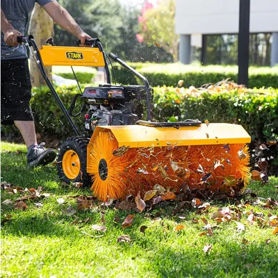 Debris Power Sweeper 31" Brush Broom in Clearing Path 7HP Engine Gas Walk-Behind for Leaves Dirt and