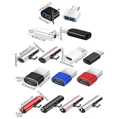 Type C Male To Dual USB Type C Female Data Adapter Converter Type C Male To Micro USB Female To