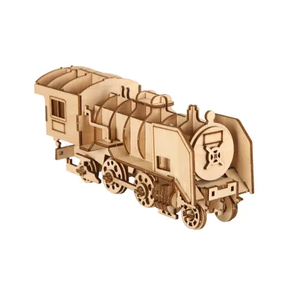 Locomotive Model DIY 3D Wooden Puzzle Building Block Kits Assembly Toy Birthday Gift For Kids Adult