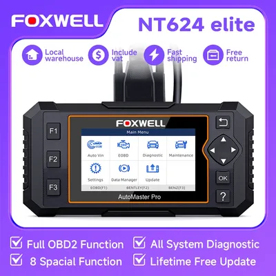 Foxwell NT624 Elite OBD2 Automotivo Scanner Diagnostic Tools All System Car Code Reader ABS TPMS EPB