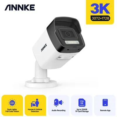 ANNKE 5MP Smart Dual-Light IP Camera Built-in mic 2.8mm Lens IR Network Camera IP67 Dust 3K