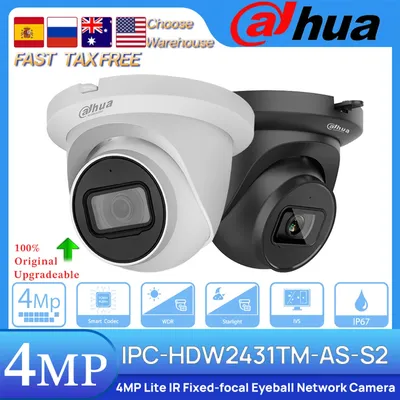 Dahua Original IPC-HDW2431TM-AS-S2 4MP Lite IR 30M Fixed-focal Eyeball POE Network IP Camera