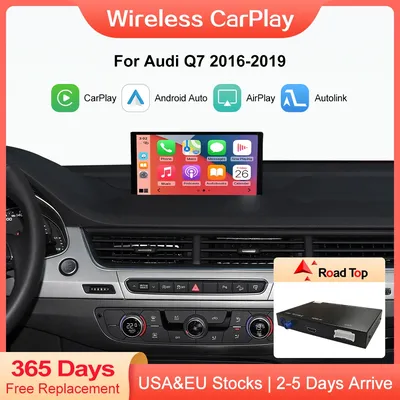 Wireless CarPlay Android Auto for Audi Q7 2016-2019, with MirrorLink AirPlay Reverse Camera USB Play