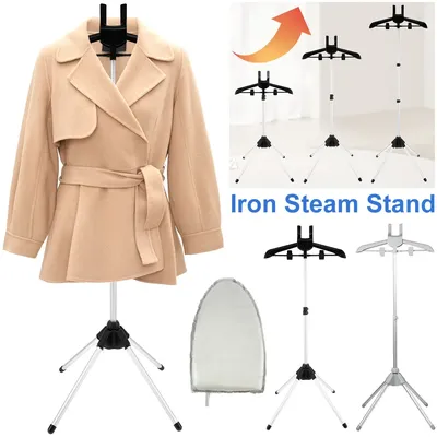 Iron Steam Stand Set with Hand-held Ironing Board Telescopic Garment Steamer Rack Standing Garment