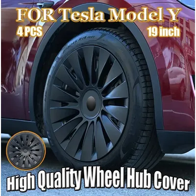 Tesla Model Y 19inch Wheel Cap, 4PCS High Quality Car Wheel Cap Replaceable, Suitable for Tesla