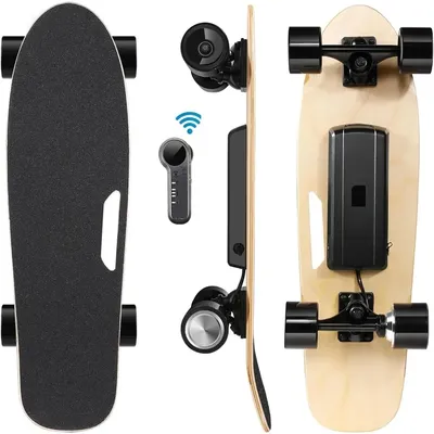 Electric Skateboards, with Wireless Remote Control, Max 12.4 MPH and 8 Miles Range, Electric