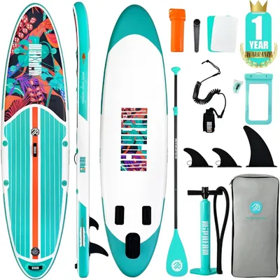 Inflatable Stand Up Paddle Board with SUP Accessories, Anti-Slip EVA Deck, 10’6’’ Inflatable Paddle