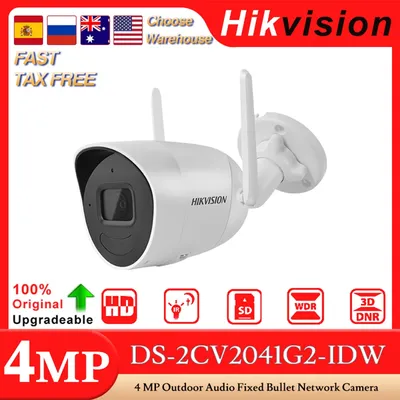 Hikvision Original DS-2CV2041G2-IDW 4MP 30M IR Outdoor WI-FI Audio Fixed Bullet Network Camera 2-way