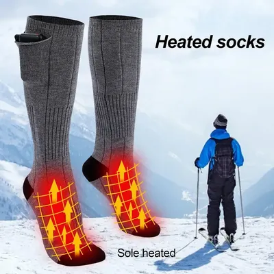 Winter Heated Socks Knee High Warmer Socks For Women Men Winter Skiing Cycling Hiking Fishing