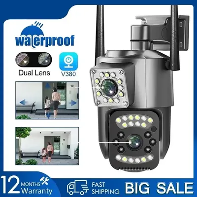 V380 Pro IP Camera Dual Lens PTZ Night Vision Outdoor Webcam Alarm Smart Home CCTV Security