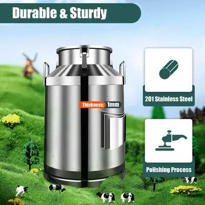 60L Stainless Steel Milk Barrel Silicone Seal Milk Can Home Brew Wine Beer Storage Rice Tank With