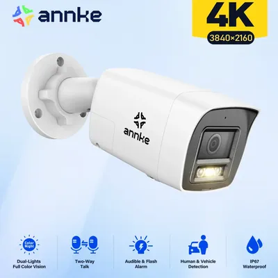 ANNKE 4K Smart Dual-Light Bullet Network Camera 8MP Two-way Audio Security IP Camera Support