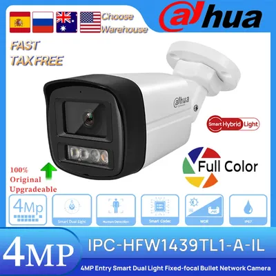 Dahua Original IPC-HFW1439TL1-A-IL 4MP Entry Smart Dual Light Fixed-focal Bullet POE Network Camera