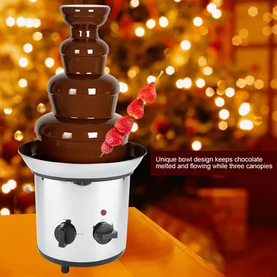 4 Tiers Electric Chocolate Melting Machine Fondue Maker Fountain