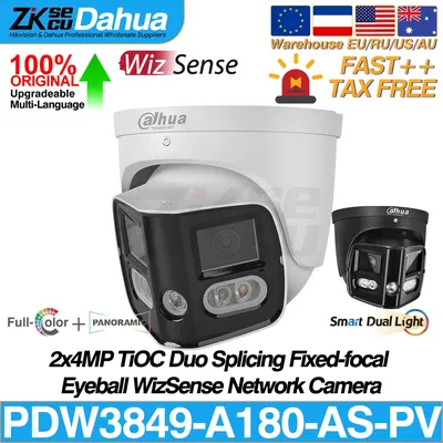 Dahua IPC-PDW3849-A180-AS-PV 2x4MP TiOC Duo Splicing Fixed-focal Eyeball WizSense Network Camera