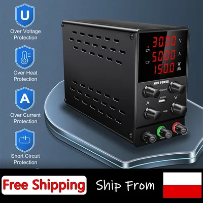 NICE-POWER 30V 5A DC Power Supply Adjustable Switching Regulated High Precision 4-Digits LED Display