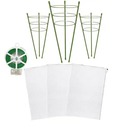 New Plant Cage With Net Tomato Cages For Garden Anti-bird Garden Vegetable And Fruits Stakes Tie